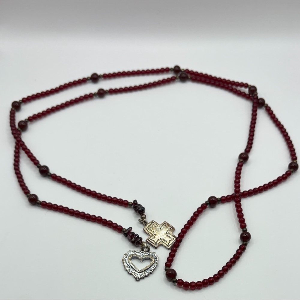 Silpada Garnet and Sterling Silver Lariat Necklace